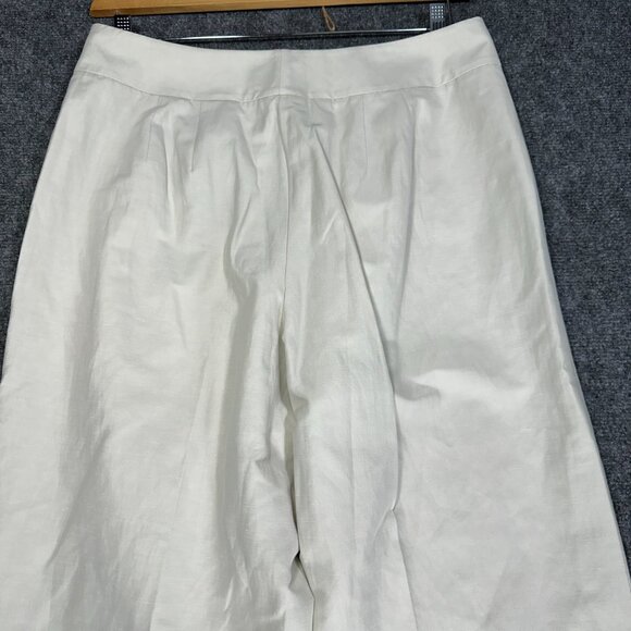 Talbots Collection Pants Womens 12 Beige Linen Blend Wide Leg Trouser NEW - Picture 7 of 8